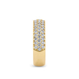 Close-up detail of the Quintessential 1.00 Carat TW Diamond Pavé Ring in 18ct yellow gold by Hardy Brothers, highlighting the closely set round brilliant cut diamonds.