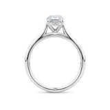 Long Cushion Cut Engagement Ring in 18ct White Gold