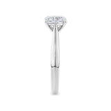 Long Cushion Cut Engagement Ring in 18ct White Gold