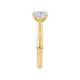 Long Cushion Cut Engagement Ring in 18ct Yellow Gold