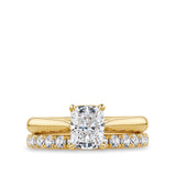 Long Cushion Cut Engagement Ring in 18ct Yellow Gold