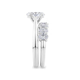 1.40 Carat Oval Cut Diamond Half Eternity Ring in 18ct White Gold