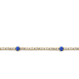 1.47 Carat Sapphire and Diamond Bracelet in 18ct Yellow Gold