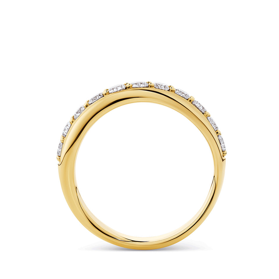 0.75 Carat Diamond Wave Ring in 18ct Yellow Gold