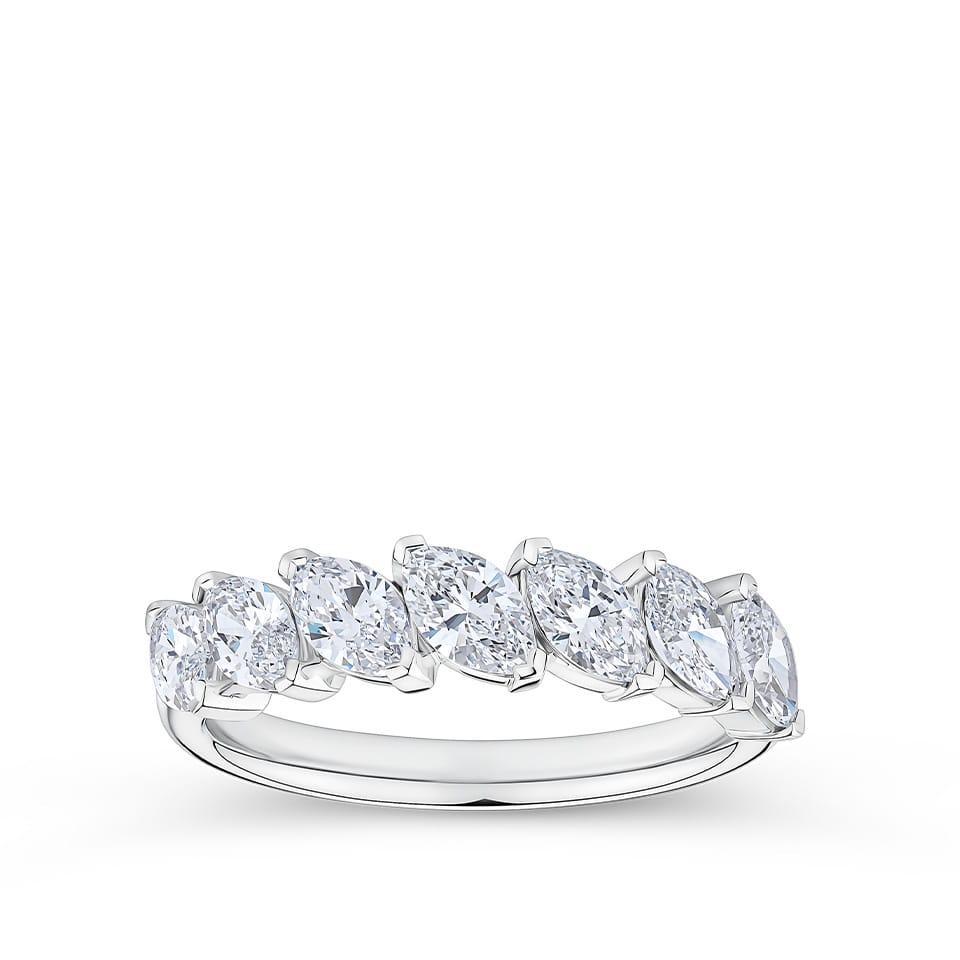 1.47 Carat Marquise Cut Diamond Half Eternity Ring in 18ct White Gold