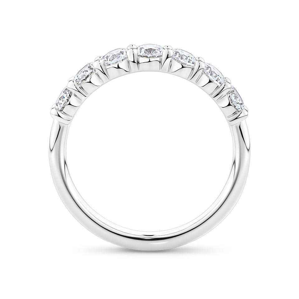 1.45 Carat Oval Cut Diamond Half Eternity Ring in 18ct White Gold