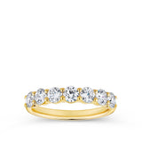 1.35 Carat Round Brilliant Cut Diamond Half Eternity Ring in 18ct Yellow Gold