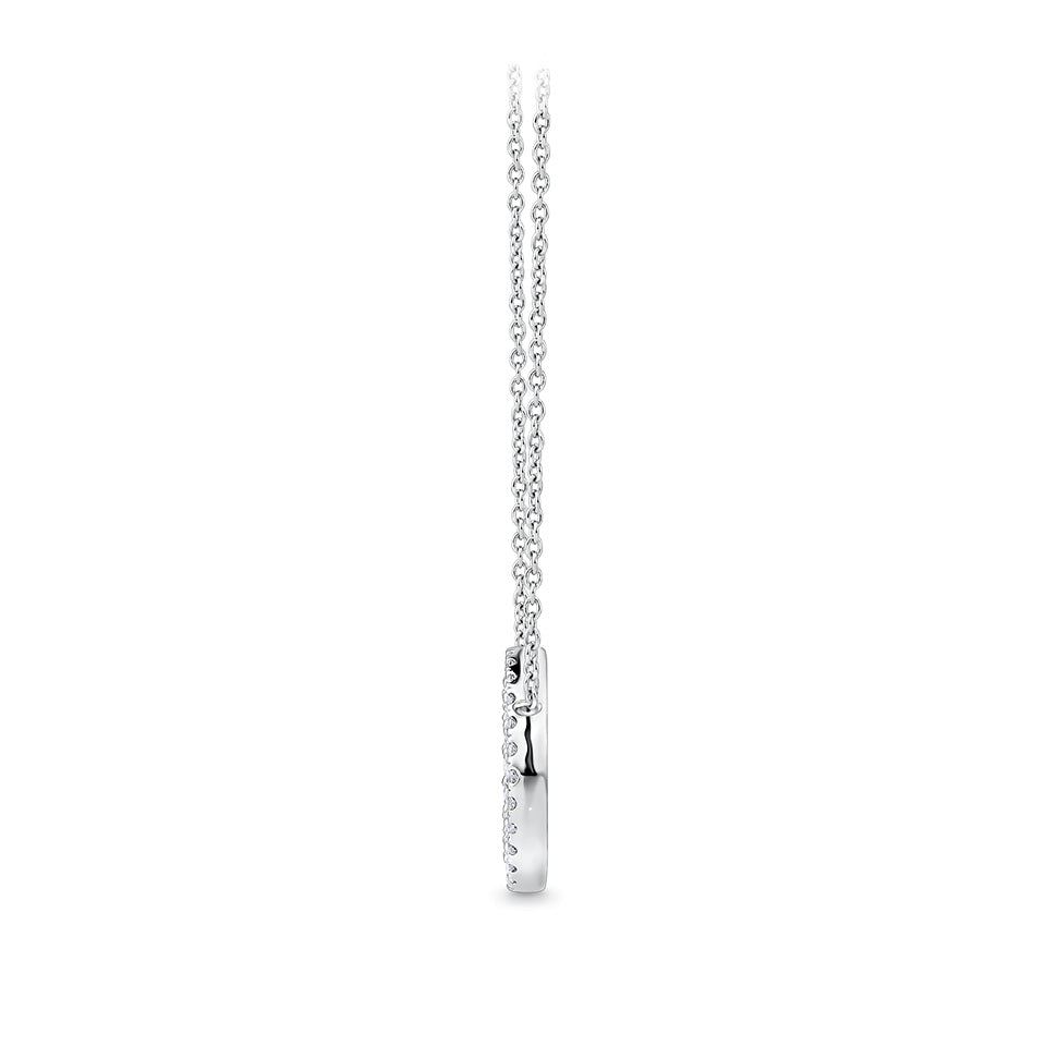 0.63 Carat Diamond Circle Necklace in 18ct White Gold