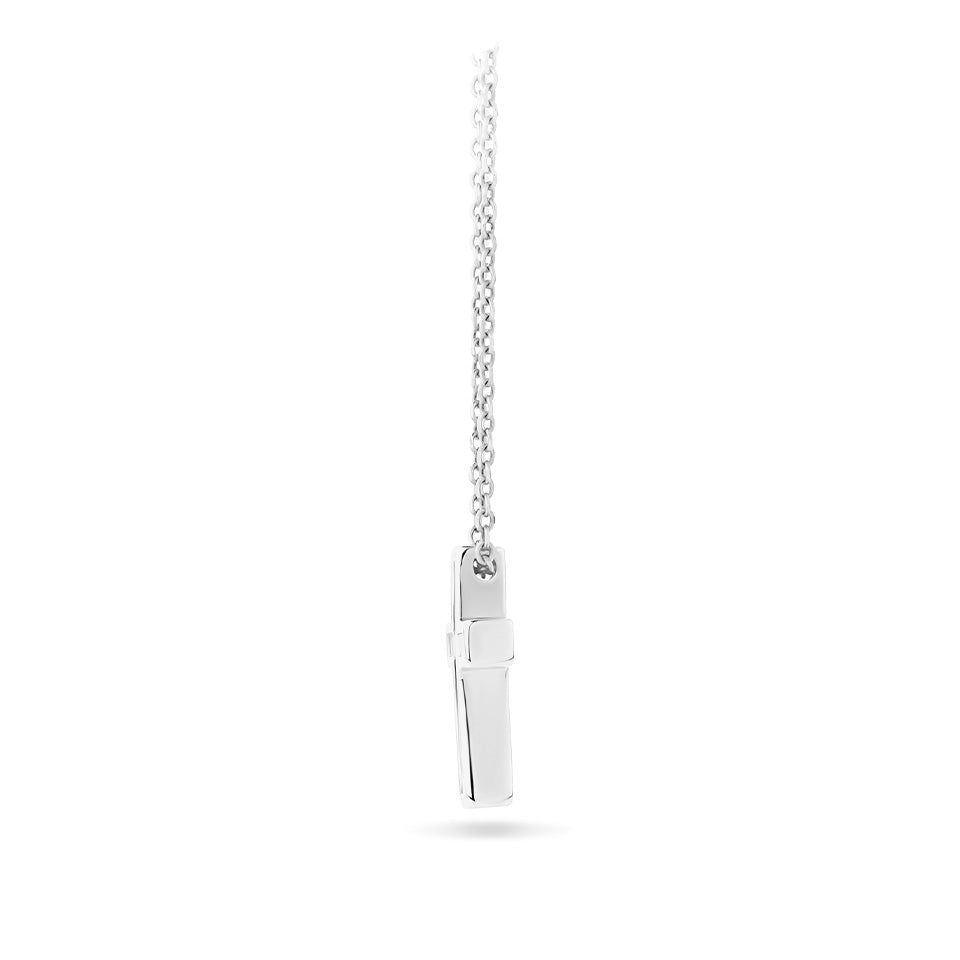 Baguette Diamond Cross Pendant in 18ct White Gold