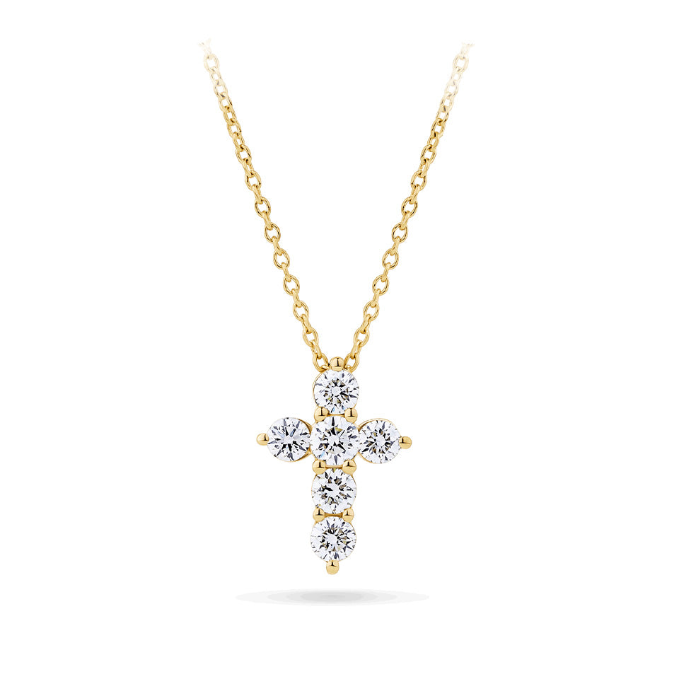 Diamond Cross Pendant in 18ct Yellow Gold