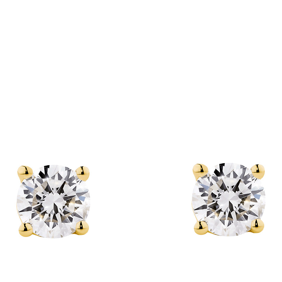 1.40 Carat Diamond Solitaire Earrings in 18ct Yellow Gold