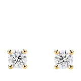 0.20 Carat Diamond Solitaire Earrings in 18ct Yellow Gold