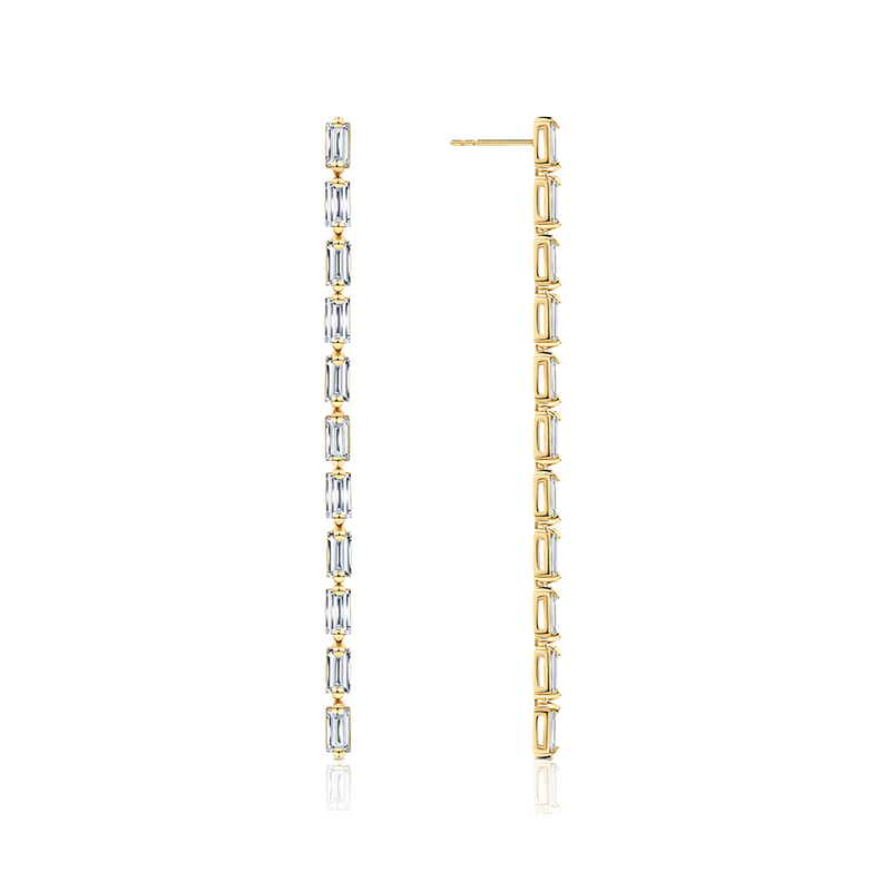 1.75 Carat Diamond Drop Earrings in 18ct Yellow Gold