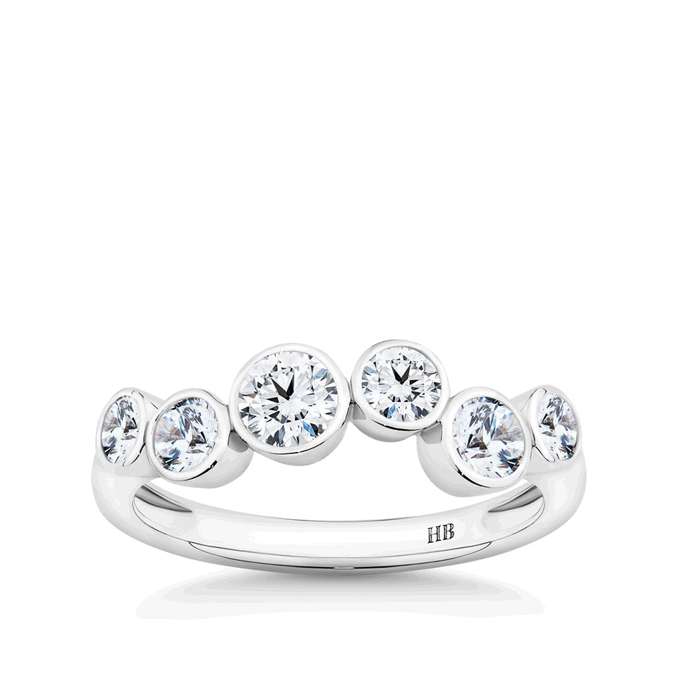 0.55 Carat Diamond Bezel Set Ring in 18ct White Gold