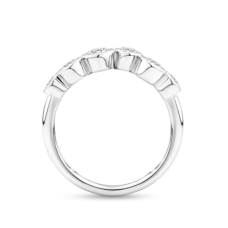 0.55 Carat Diamond Bezel Set Ring in 18ct White Gold