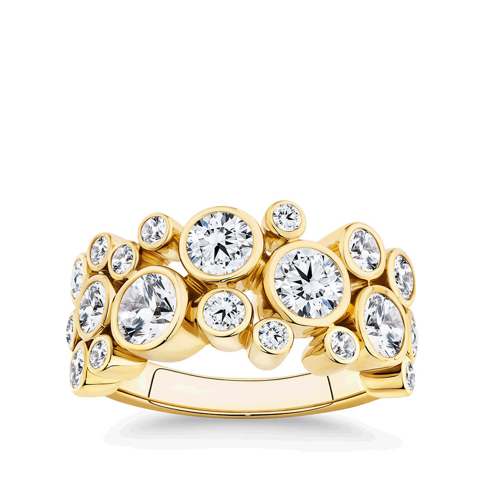 2.76 Carat Diamond Bezel Set Ring in 18ct Yellow Gold
