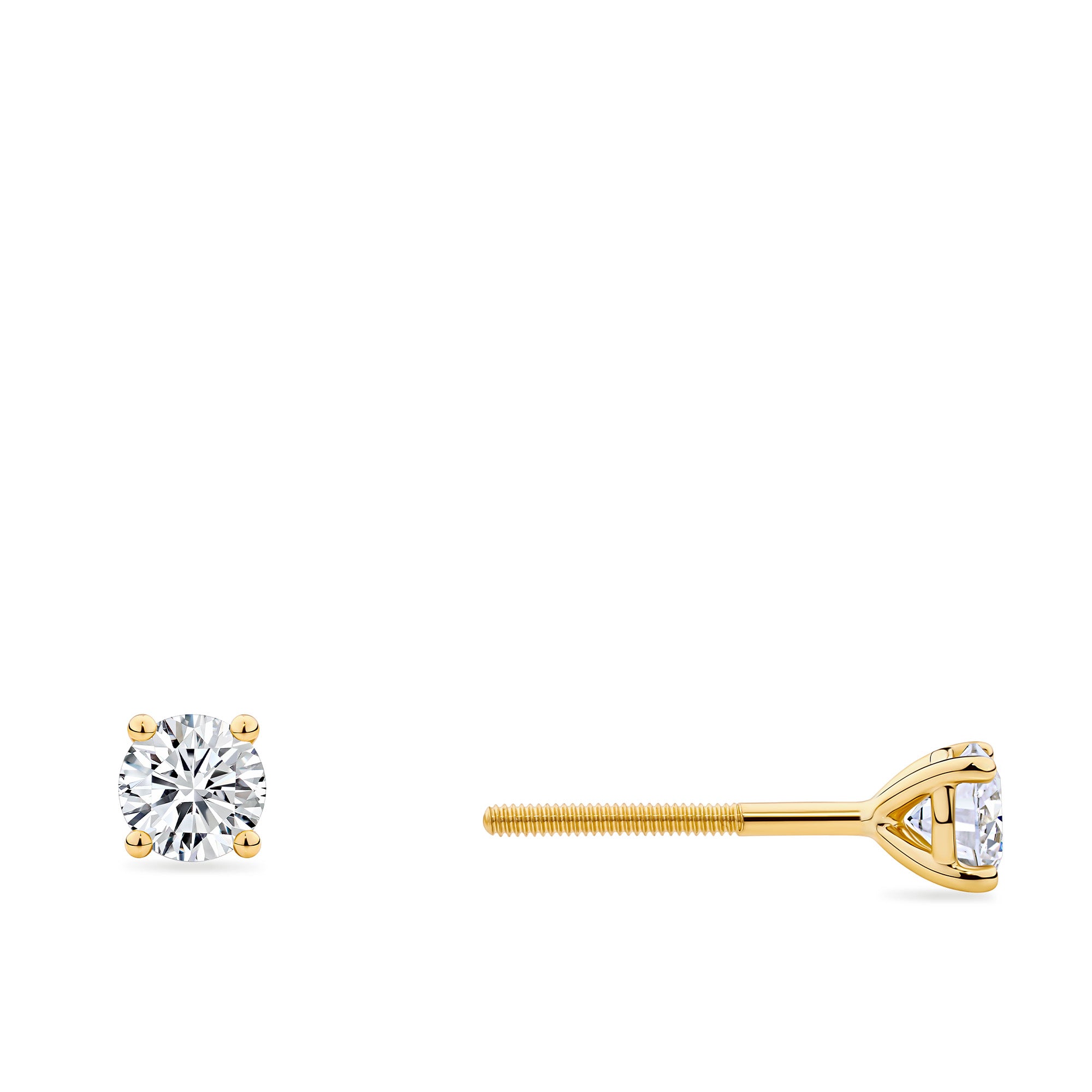 0.50 Carat Diamond Earrings in 18ct Yellow Gold