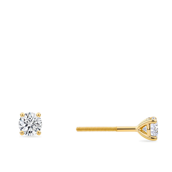 0.50 Carat Diamond Earrings in 18ct Yellow Gold