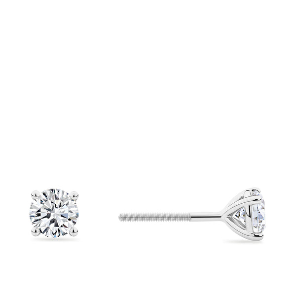 1.00 Carat Diamond Earrings in 18ct White Gold