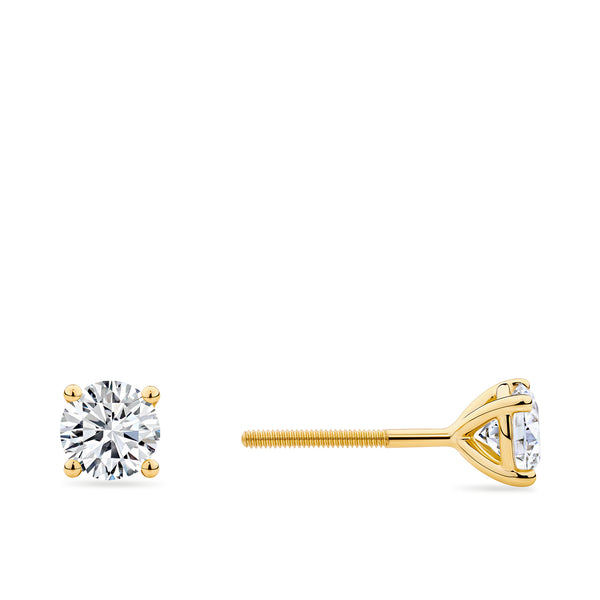 1.00 Carat Diamond Earrings in 18ct Yellow Gold