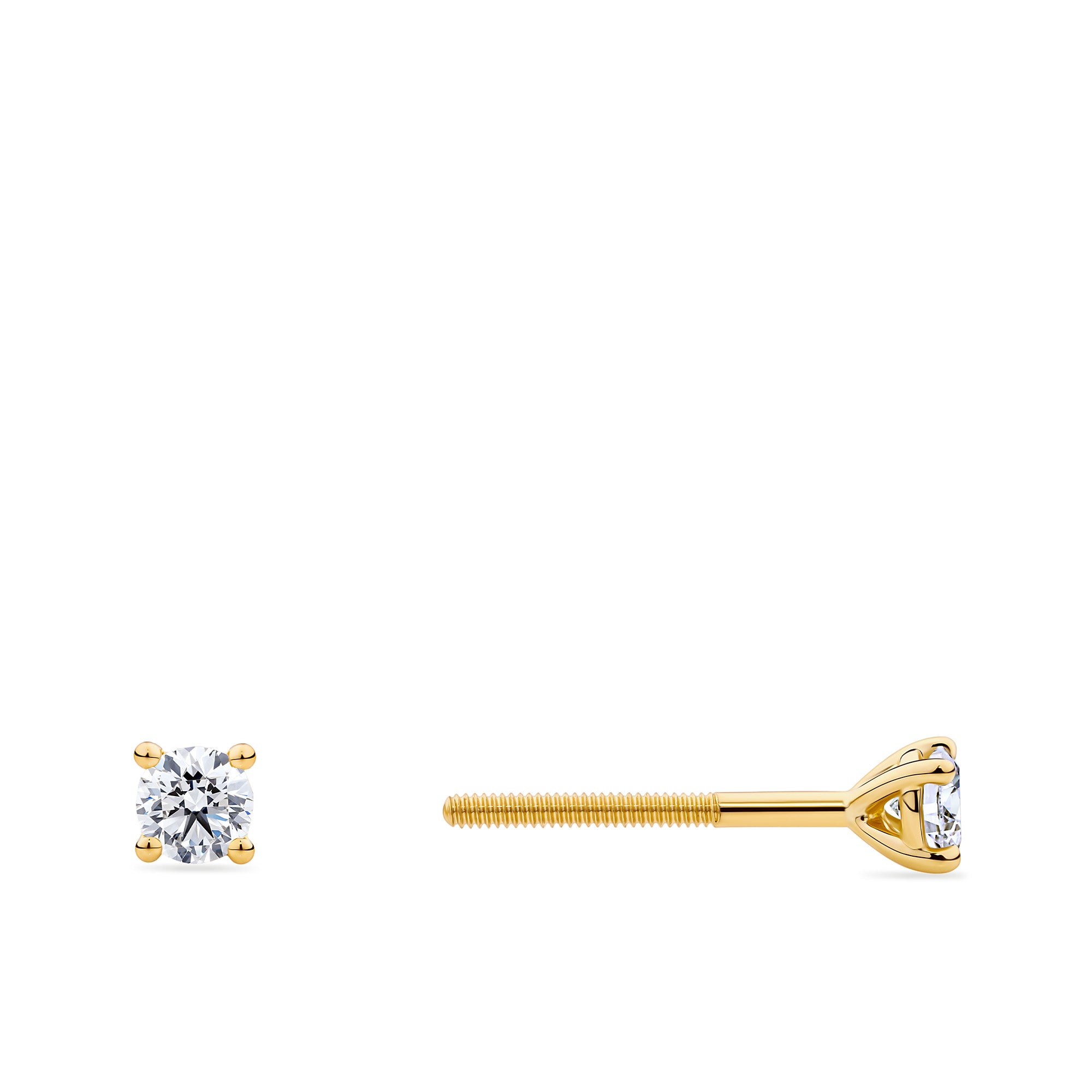 0.25 Carat Diamond Earrings in 18ct Yellow Gold