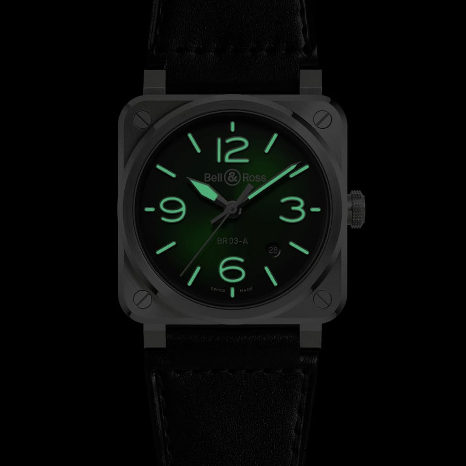 Bell & Ross BR-03 Steel Green Automatic 41mm Watch BR03A-GN-ST/SCA