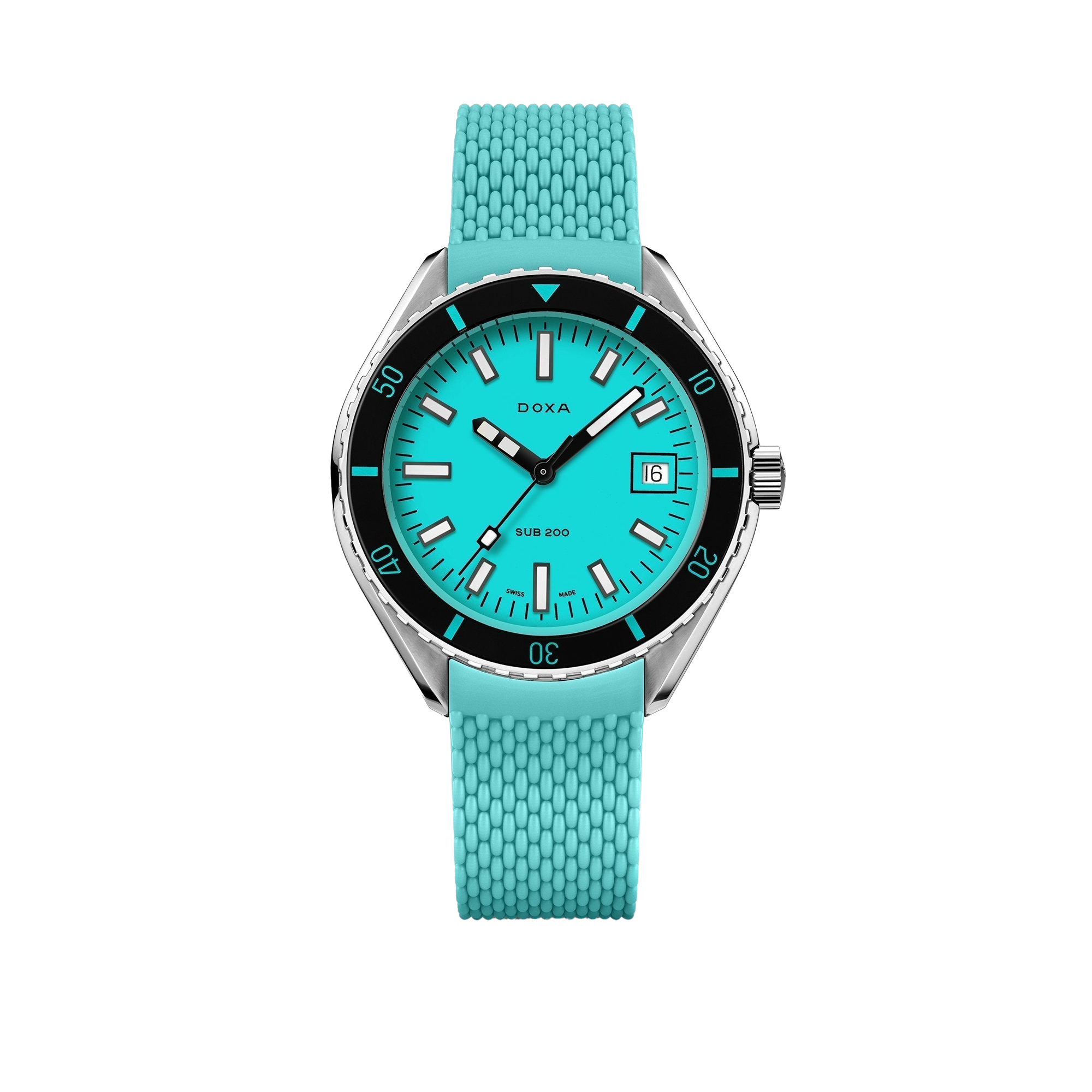 DOXA SUB 200 Aquamarine Stainless Steel Rubber Strap 799.10.241.25