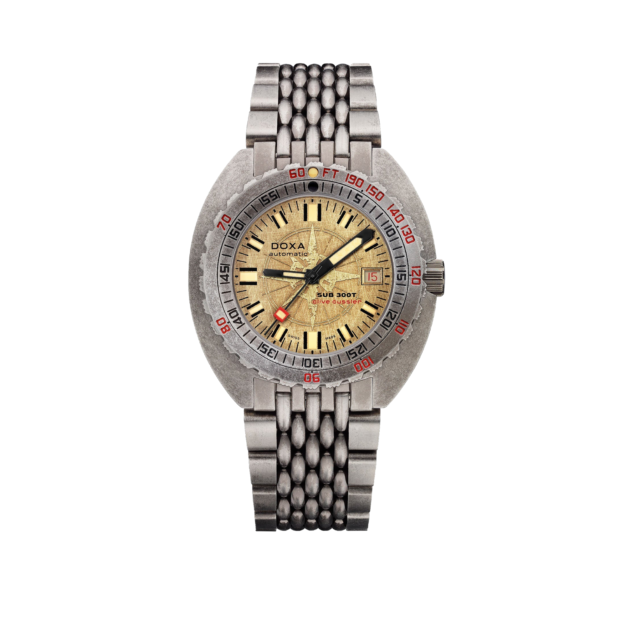 DOXA SUB 300T Clive Cussler Stainless Steel Bracelet & NATO Strap 840.80.031.15