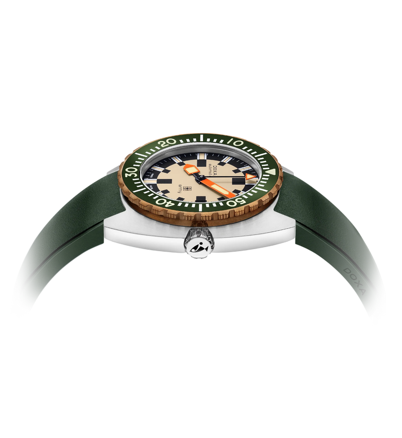 DOXA Army Green Stainless Steel & Bronze Rubber Strap 785.60.031.26