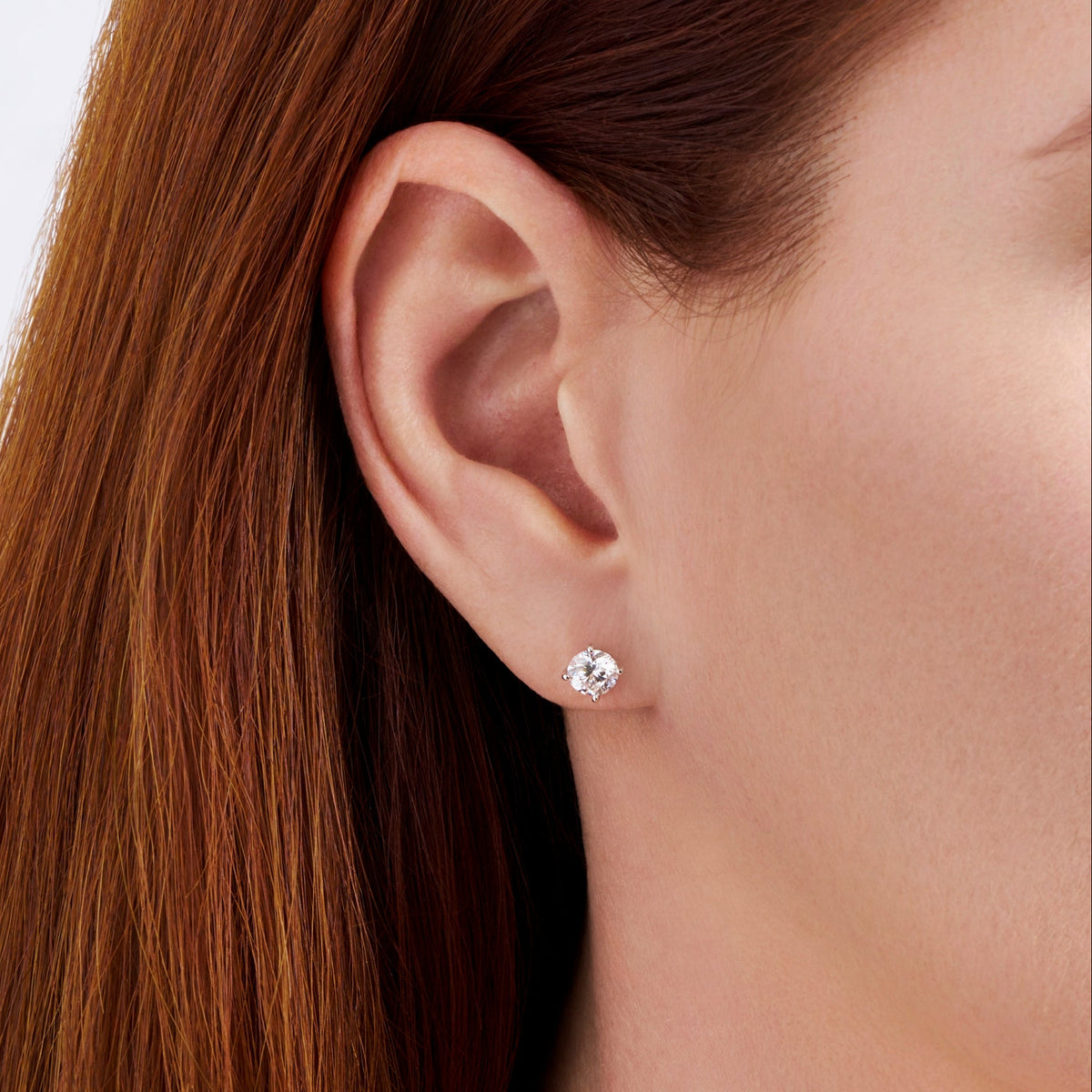 1.50 Carat TW Round Brilliant Cut Diamond Stud Earrings in 18ct White Gold