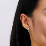 Pear Cut Emerald and Diamond Drop Earrings in 18ct White Gold