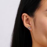 Elysian Tanzanite Topaz Sapphire and Diamond Cluster Stud Earrings in 18ct Yellow Gold