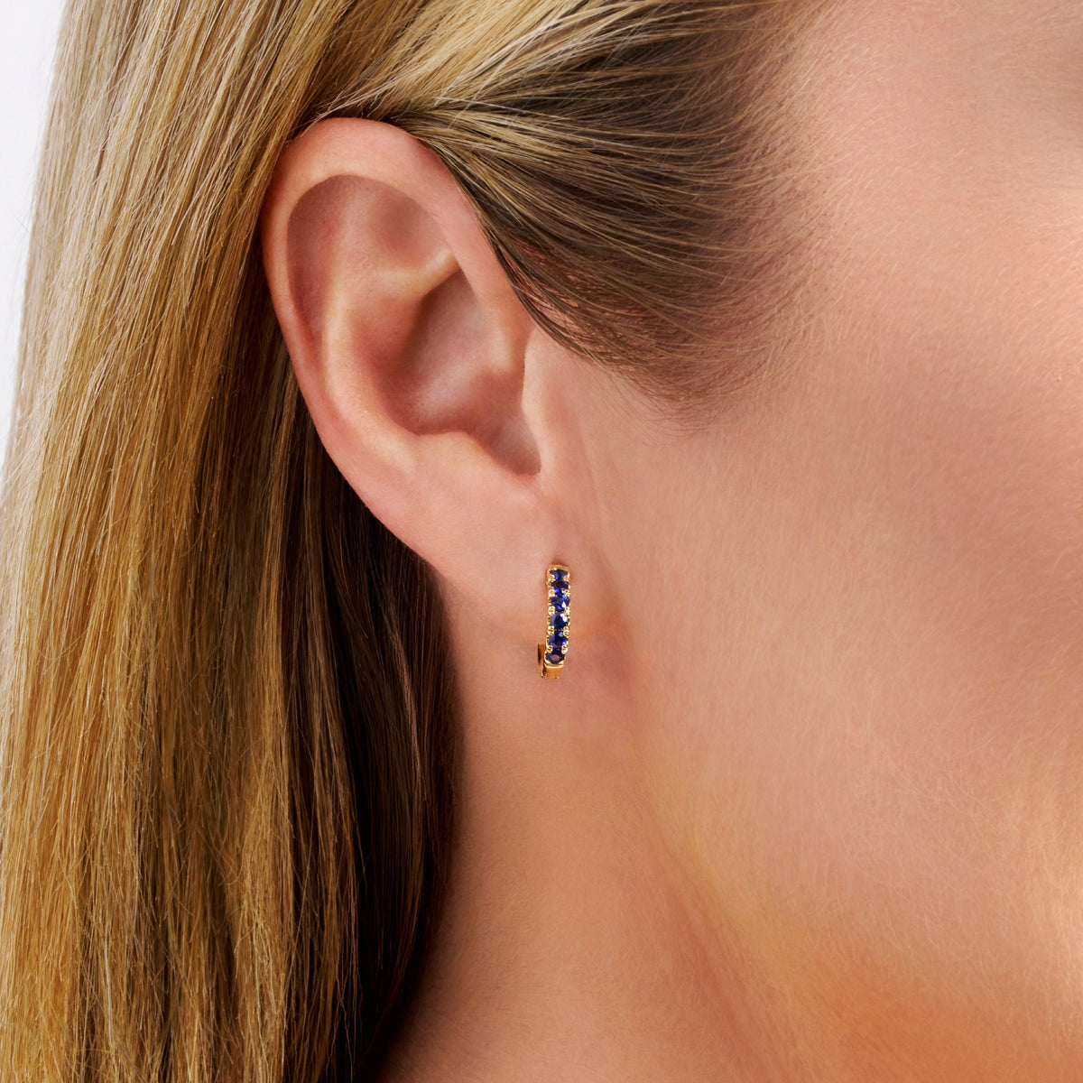 Sapphire Huggie Earrings in 18ct Yellow Gold