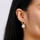 Elysian Tourmaline Peridot Diamond and South Sea Pearl Drop Earrings in 18ct Yellow Gold