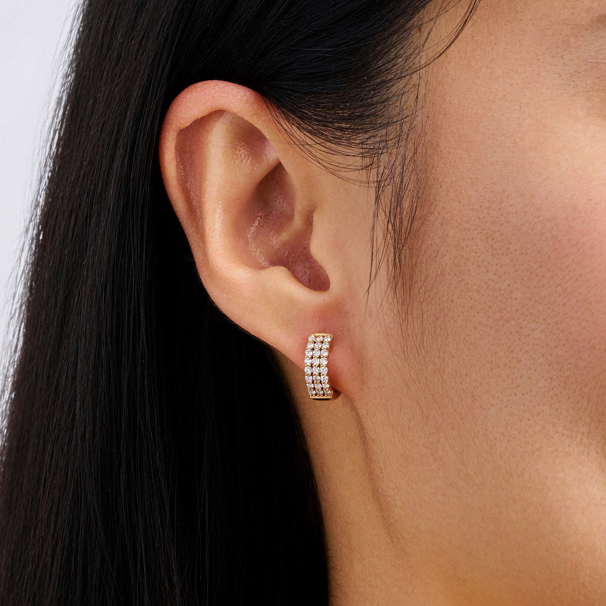 Quintessential 0.50 TW Carat Diamond Hoop Earrings in 18ct Rose Gold