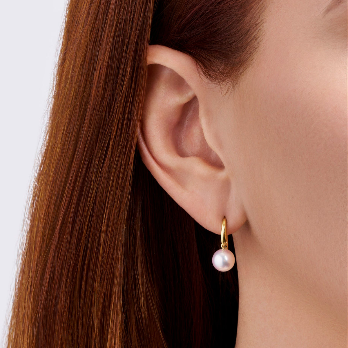 Shepherd Hook Akoya Pearl Earrings in 18ct Yellow Gold