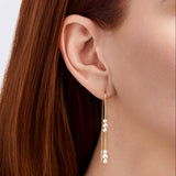Akoya Pearl Graduated Drop Earrings in 14ct Yellow Gold