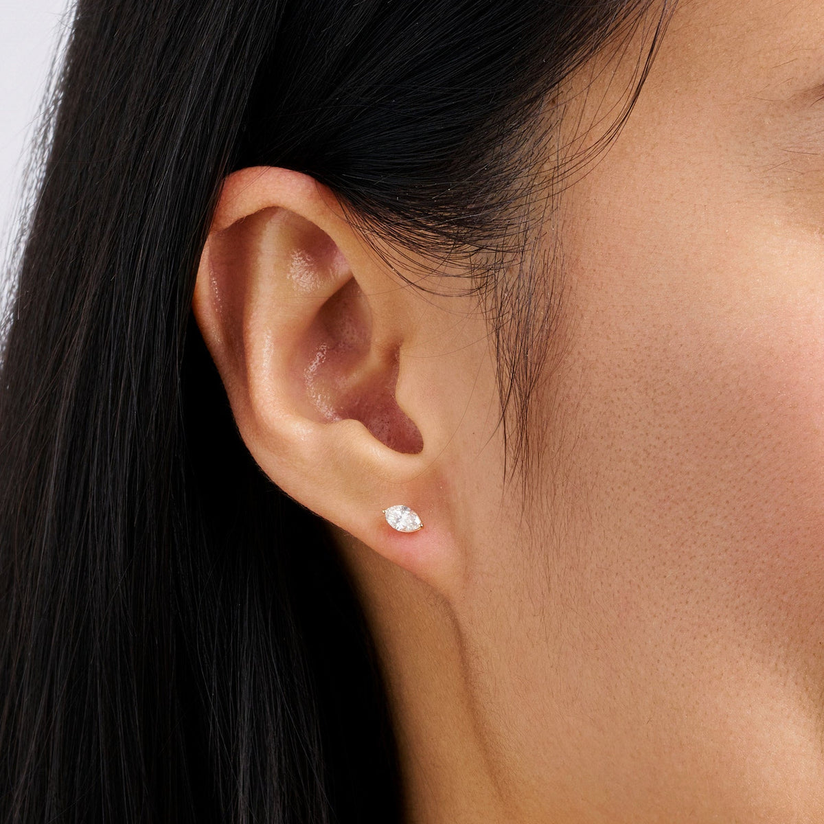 0.50 Carat Marquise Cut Diamond Stud Earrings in 18ct Rose Gold