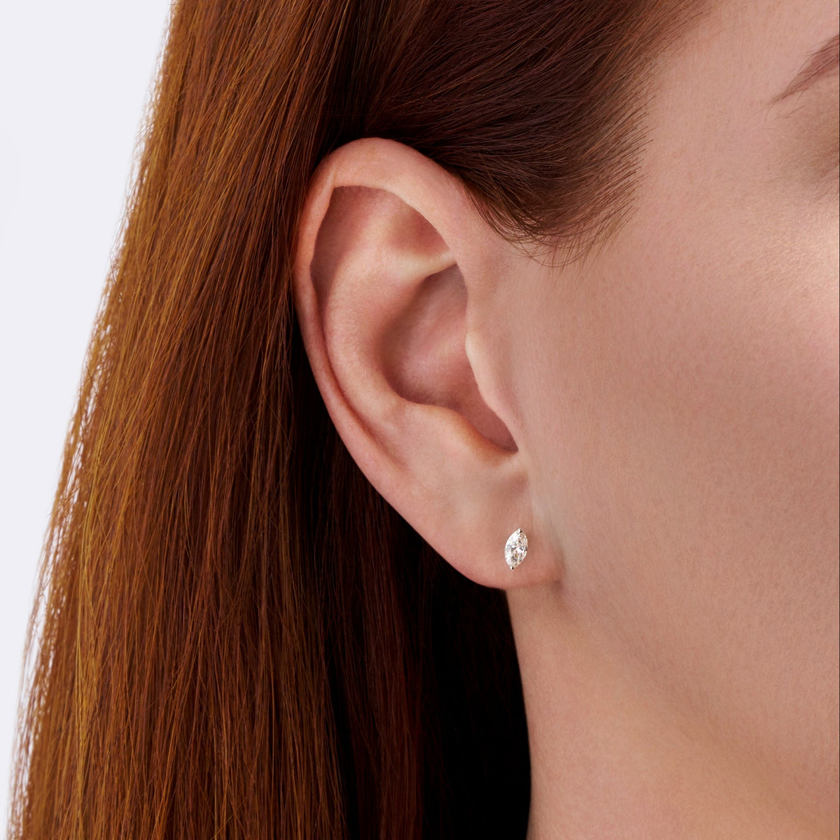 0.50 Carat Marquise Cut Diamond Stud Earrings in 18ct White Gold