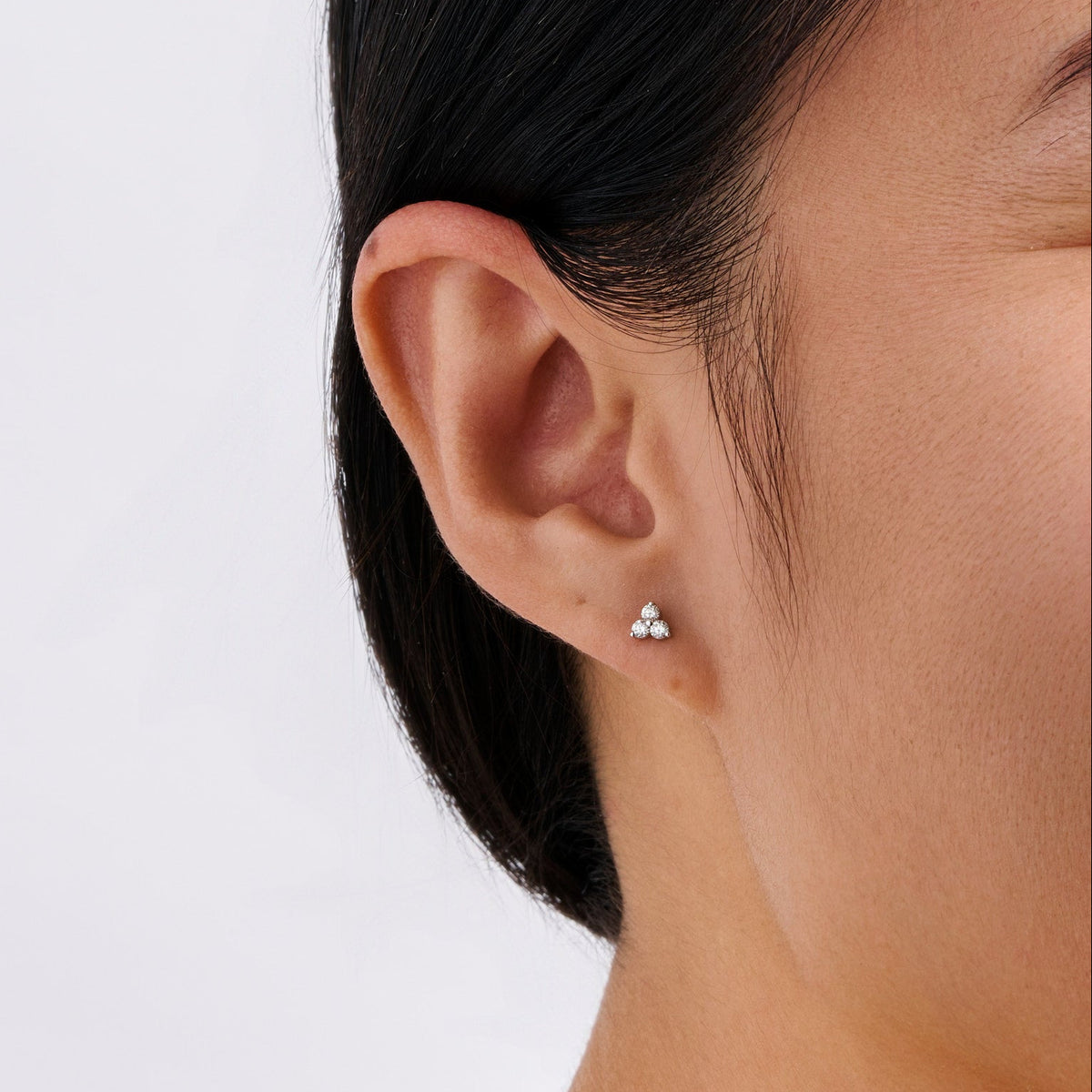 Trinity Diamond Stud Earrings in 18ct White Gold