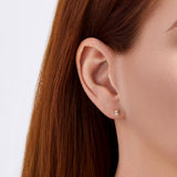 0.50 Carat Emerald Cut Diamond Stud Earrings in 18ct Rose Gold