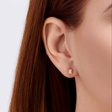 0.50 Carat Emerald Cut Diamond Stud Earrings in 18ct Yellow Gold