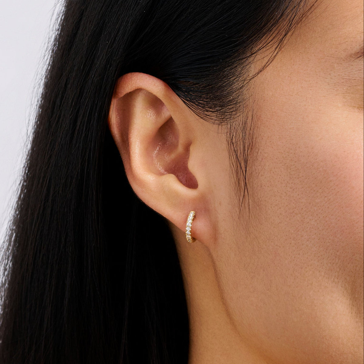 Diamond Huggie Earrings in 18ct Yellow Gold