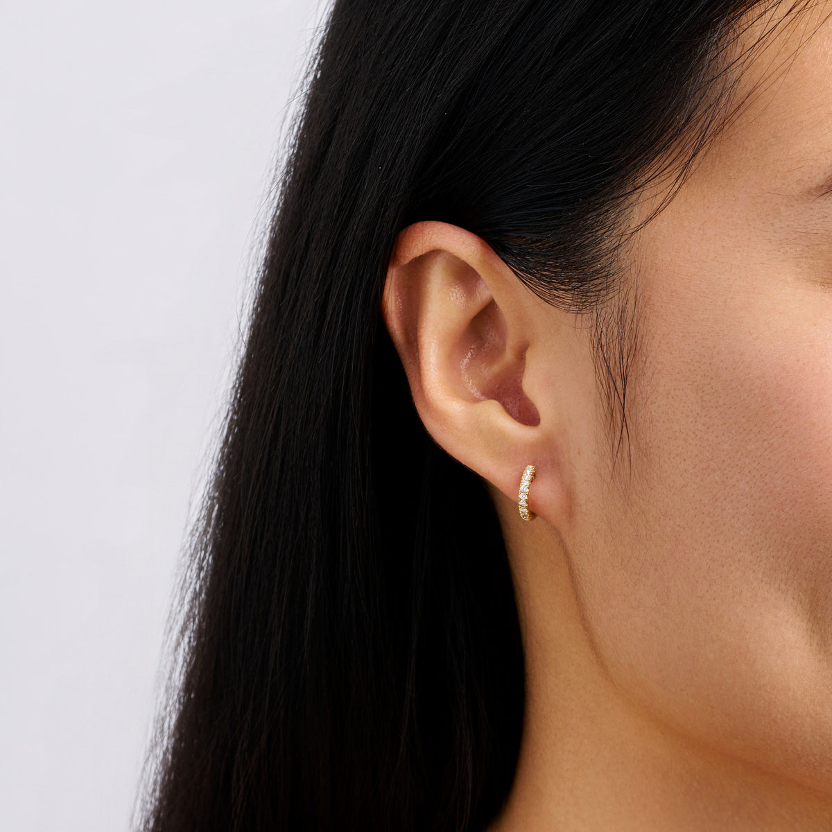 Diamond Huggie Earrings in 18ct Yellow Gold