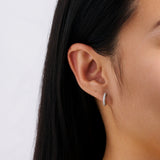Pavé Diamond Huggie Earrings in 18ct White Gold