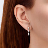 Fancy Cut Diamond Drop Earrings in 18ct White Gold