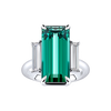 9.63ct Lagoon Tourmaline and 0.82ct Diamond Ring in 18ct White Gold