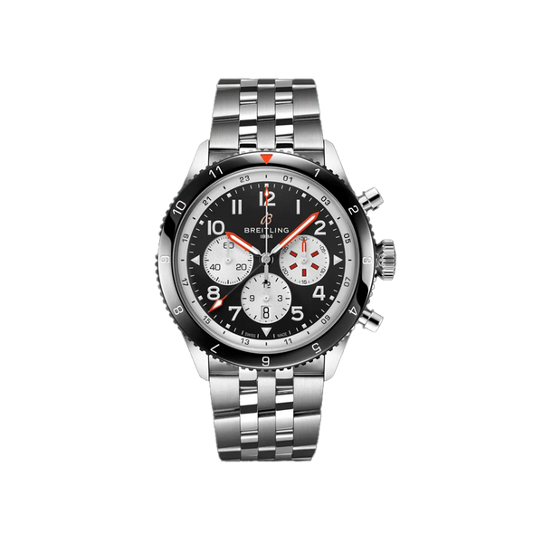 Breitling Classic AVI Automatic Chronograph GMT Black Ceramic and Stainless Steel 46.00mm