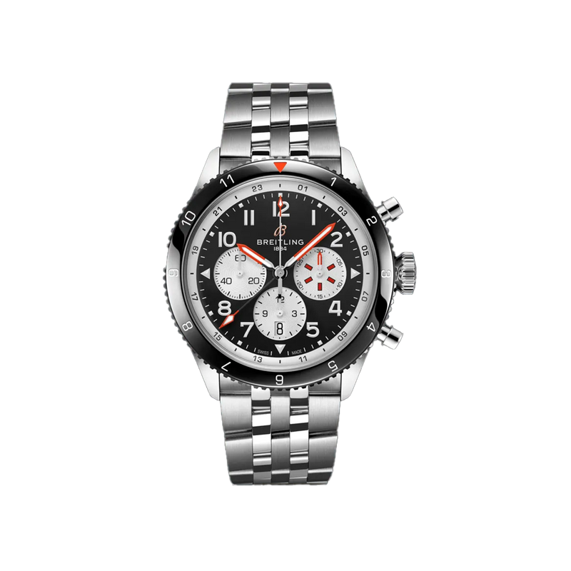 Breitling Classic AVI Automatic Chronograph GMT Black Ceramic and Stainless Steel 46.00mm