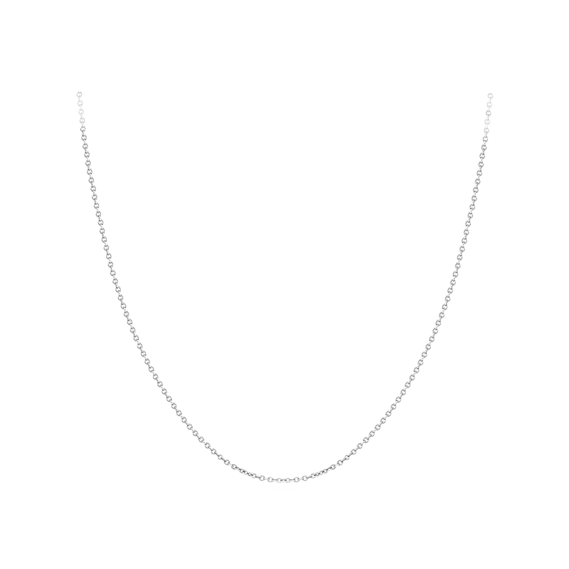 Round Cable 45cm Chain in 18ct White Gold